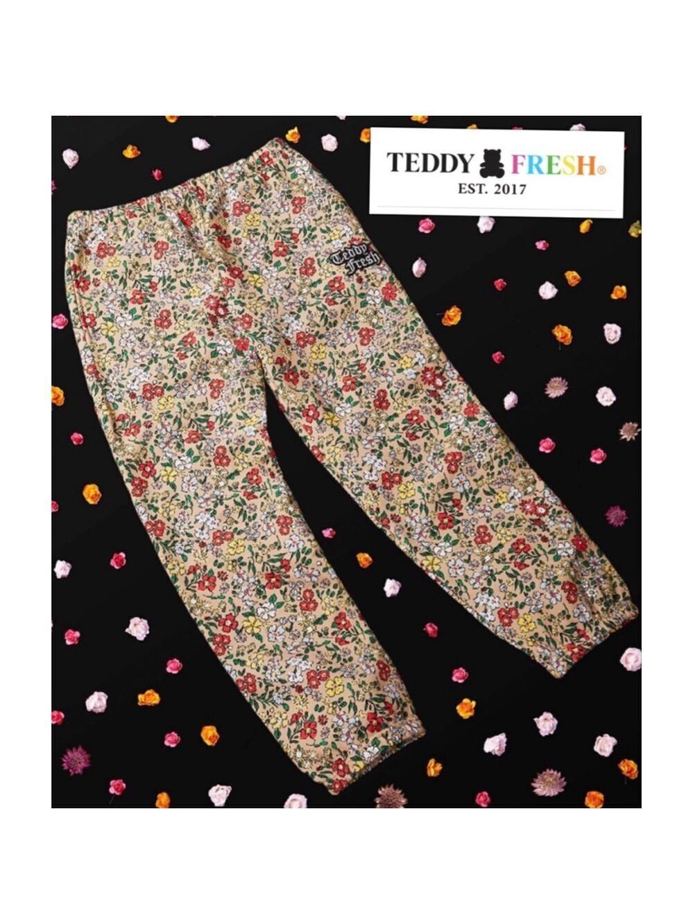 RARE Teddy Fresh Granny Floral Feminine Streetwear XL Baggy Sweatpants Cozycore